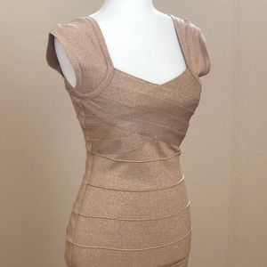Nude/Gold Cocktail Dress